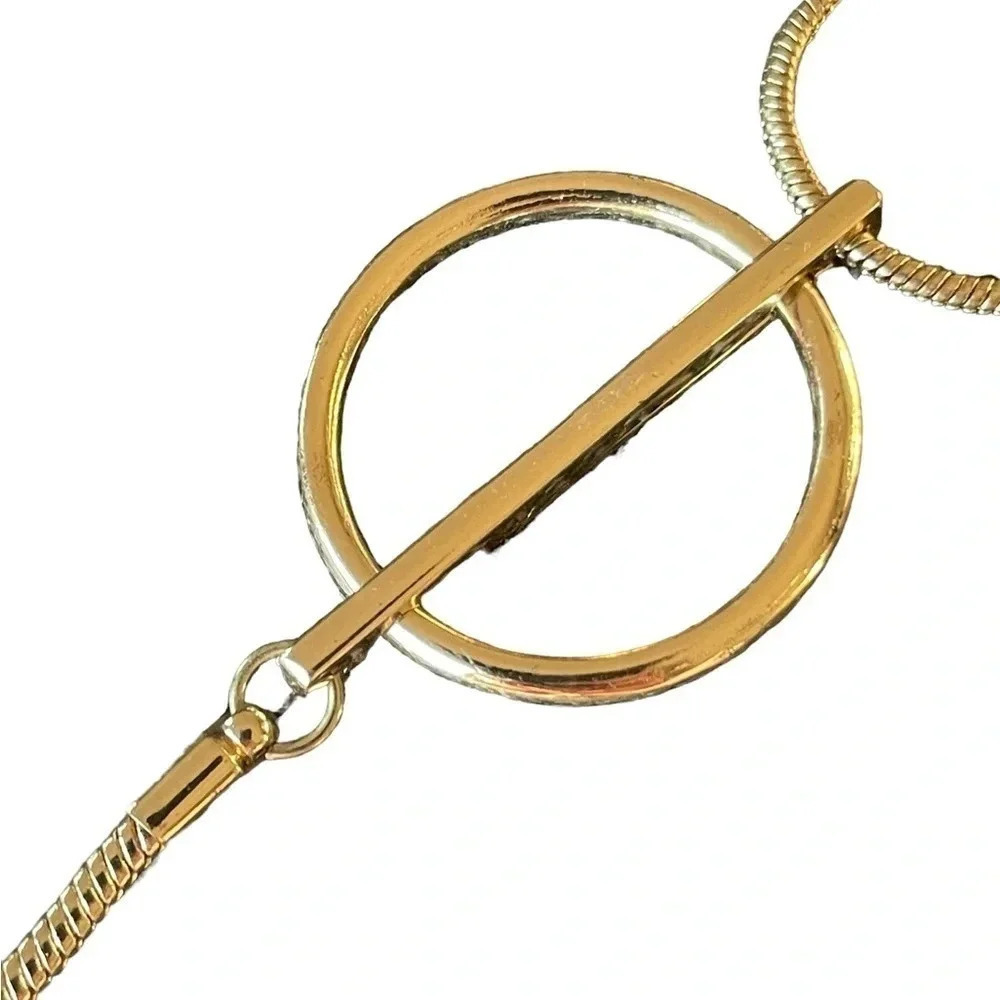 Kenneth Cole Stamped Gold Pendant Necklace Professional Business Office Wear